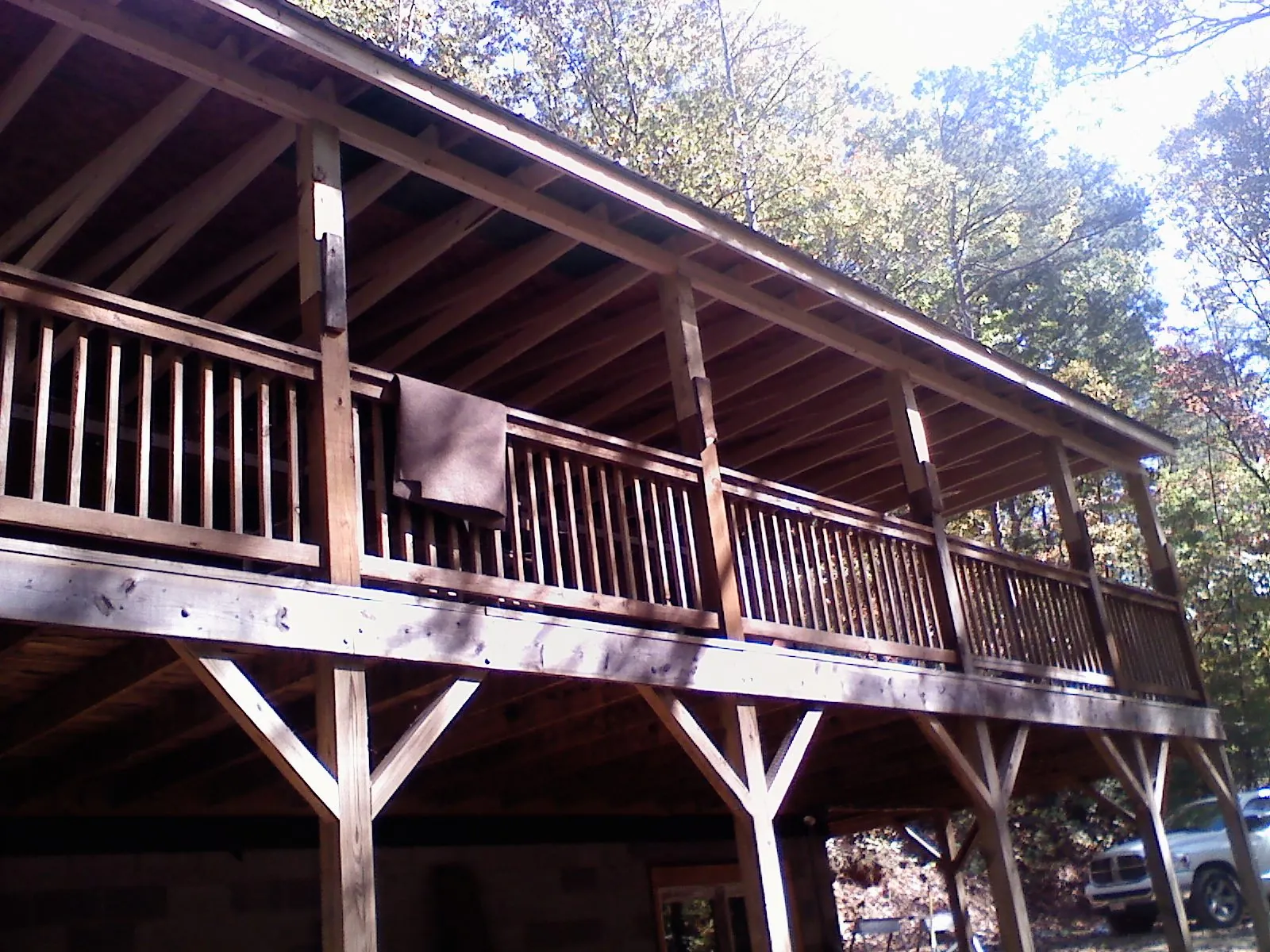 Timber framing under a new elevated porch and deck — Roof Leak Repair in Saint Leo by Roofing Brothers